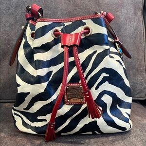 Dooney & Bourke Red and Black Shoulder Bag zebra